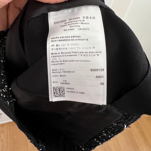 Escada Sequin Sheath Dress Sleeveless in Black Size EU 36 / US 6 - Picture 8 of 9